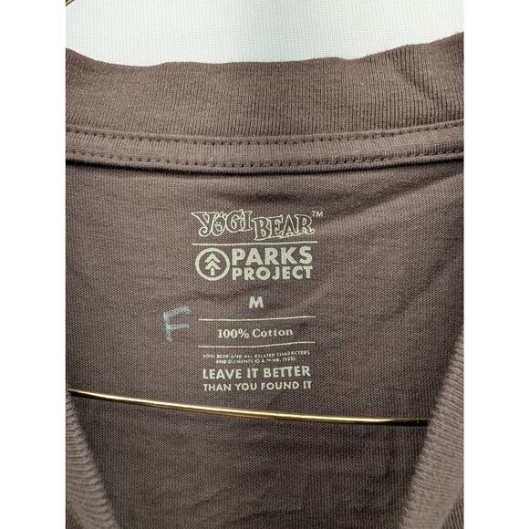 NWT Parks Project X Yogi Bear Leave It Better Pocket Tee in Brown sz Medium - Picture 8 of 10